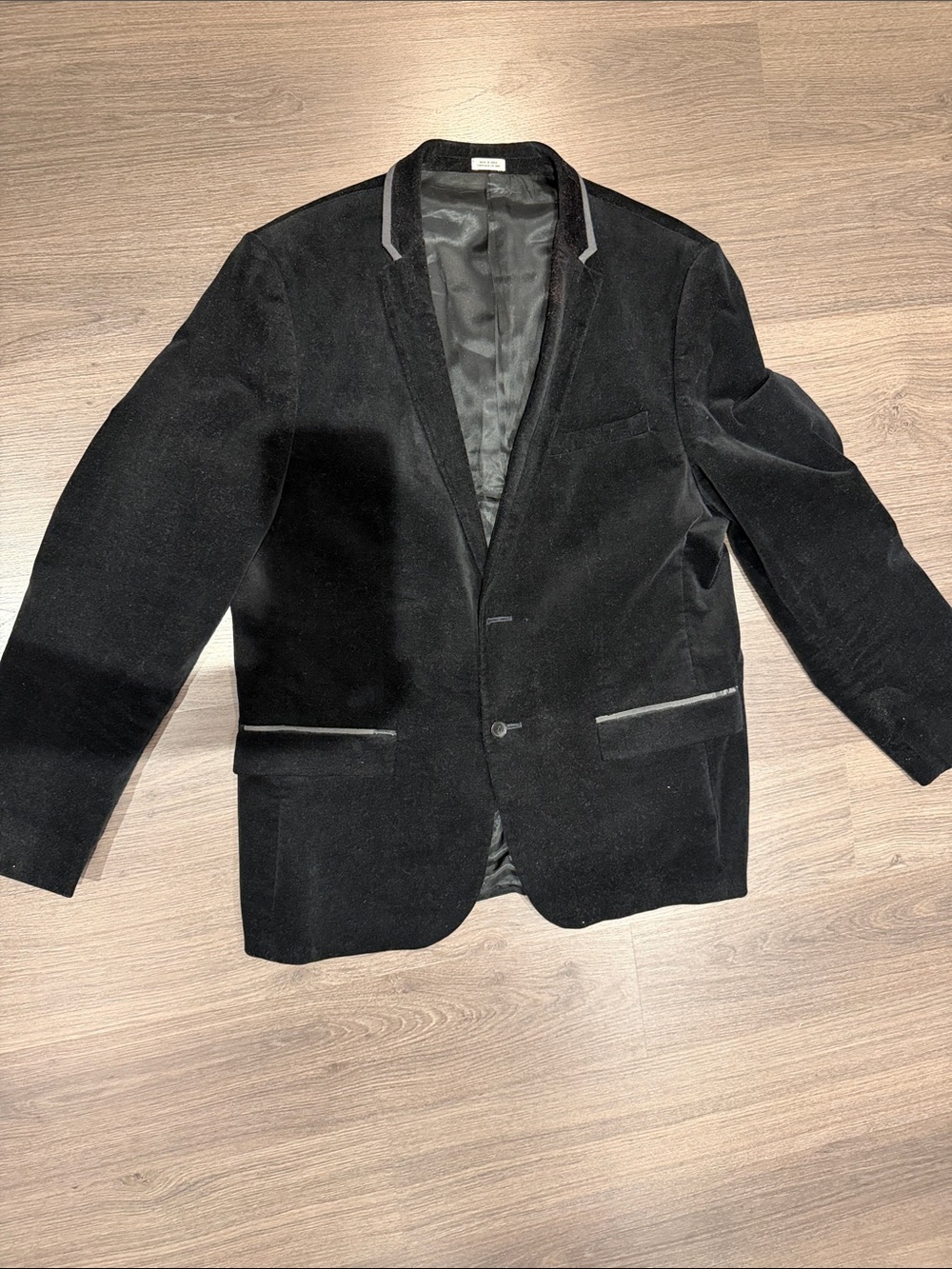 Calvin Klein Black Velvet Blazer with Contrast Trim